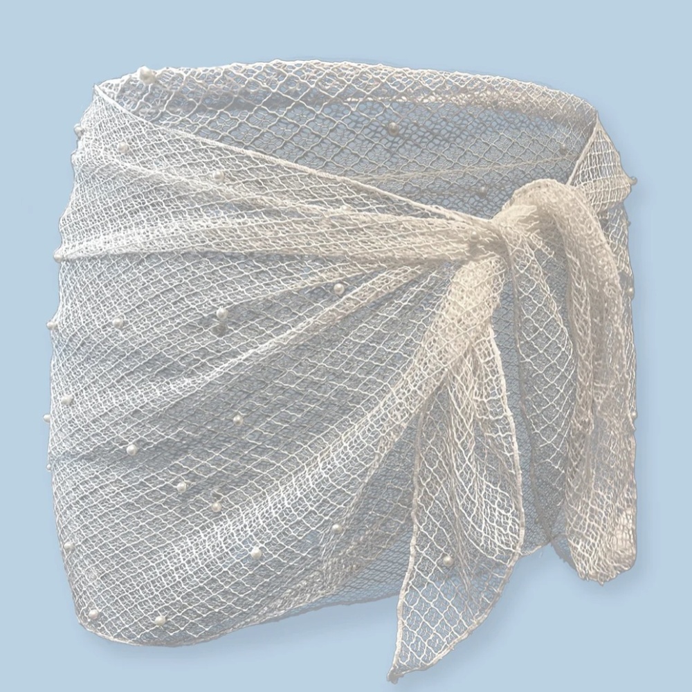 Pearl Mesh Net Sarong Cover Up